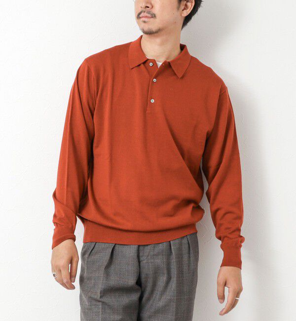 NOLLEY'S goodman「14G成型 ウォッシャブル NSN長袖ポロニット 25AW」|ニット・セーター|