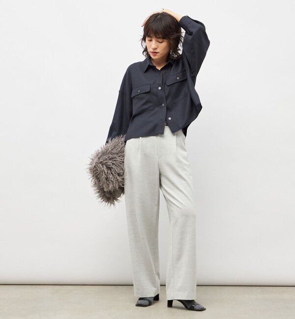 NOLLEY'S sophi「ウォッシャブル両面起毛ヘリンボーン/ストライプセミワイドパンツ」|その他|