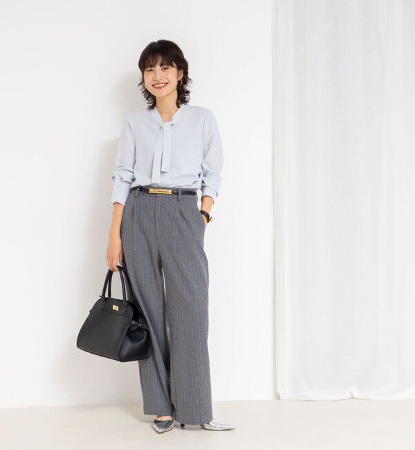 NOLLEY'S sophi「ウォッシャブル両面起毛ヘリンボーン/ストライプセミワイドパンツ」|その他|