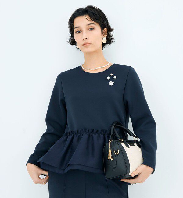 NOLLEY'S sophi「《セットアップ対応》ウォッシャブルダンボール&times;オーガンジーペプラムプルオーバー」|Tシャツ・カットソー|