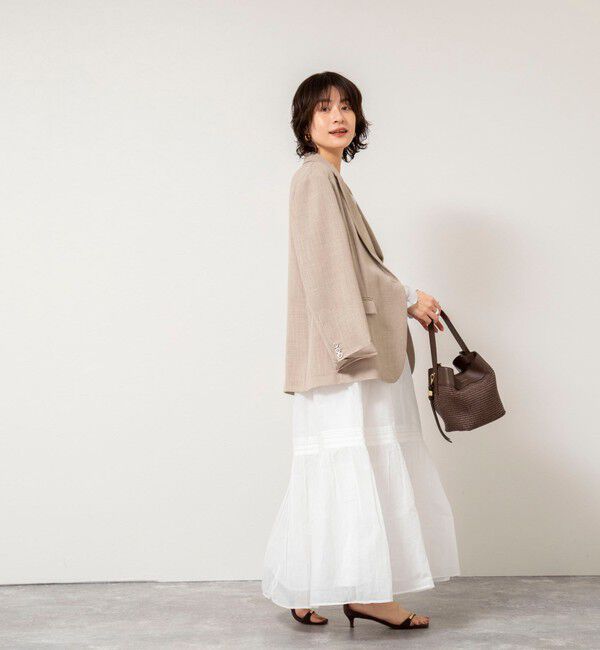 NOLLEY'S sophi「【MARILYN MOON】sheer starched cotton lace tieredスカート」|フレア|