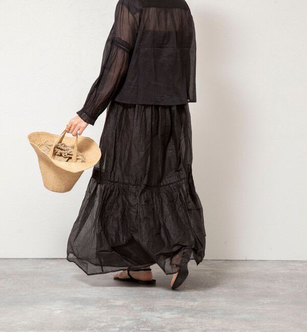 NOLLEY'S sophi「【MARILYN MOON】sheer starched cotton lace tieredスカート」|フレア|