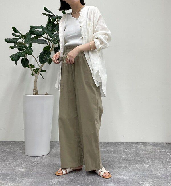fredy emue「綿ナイロンストレッチセミワイドパンツ」|チノ|