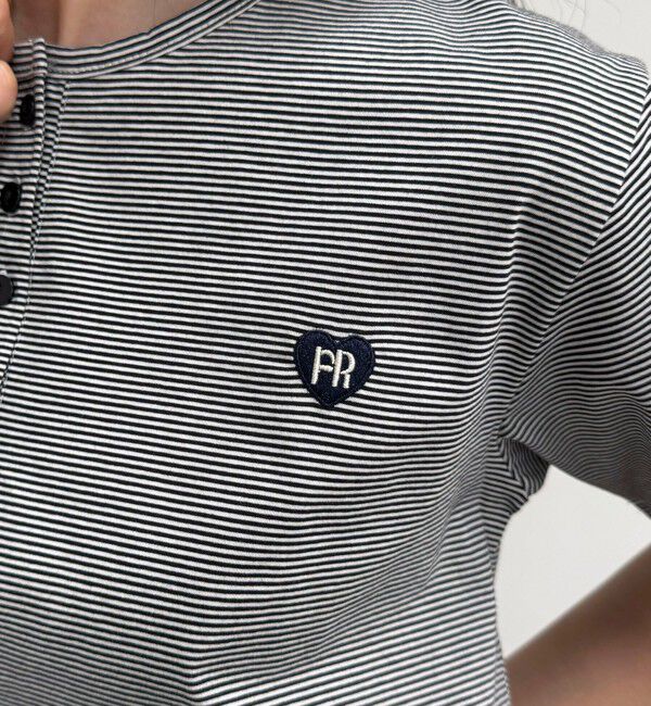 fredy emue「ハートFR刺繍ヘンリーTシャツ」|Tシャツ・カットソー|