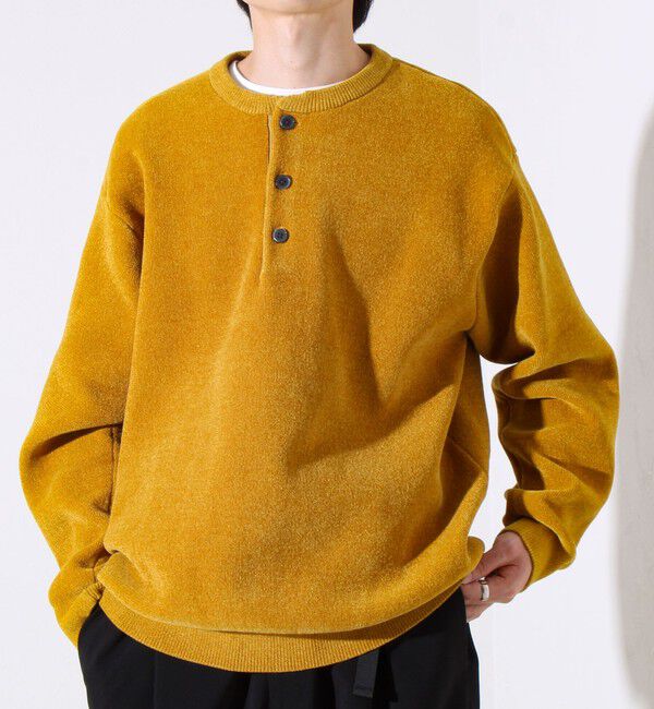 GLOSTER「【昨年人気アイテム再登場！チクチクしないニット】モールバックボーダー ヘンリーネックニット」|ニット・セーター|