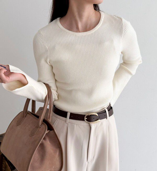 fredy emue「袖スリットリブニットプルオーバー」|ニット・セーター|