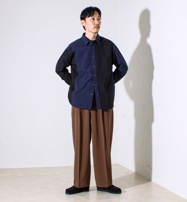 GLOSTER「【セットアップ対応】ウールライクワイドパンツ」|チノ|