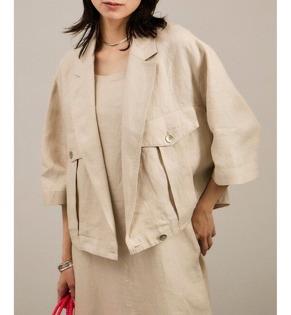 SALON adam et rope'「リネンツイルブルゾン」|ブルゾン・スタジャン|ベージュ(27)