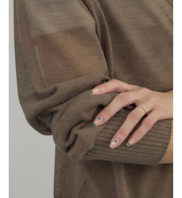 SALON adam et rope'「ブライトラメVネックシアーカーディガン / 新色追加」|カーディガン|