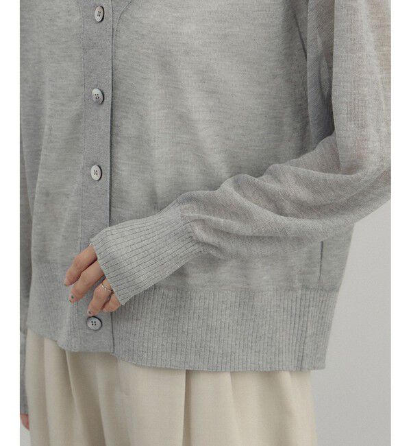 SALON adam et rope'「ブライトラメVネックシアーカーディガン / 新色追加」|カーディガン|