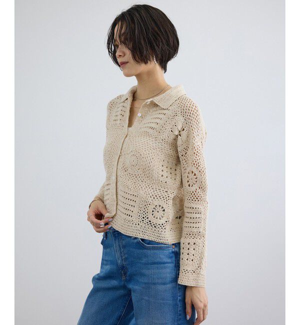 SALON adam et rope'「【WEB限定】ハンドクロシェカーディガン」|カーディガン|