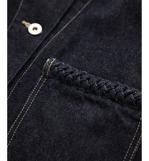 ROPE「ノーカラーデニムジャケット(岡山デニム)/セットアップ対応・イージーケア」|デニムジャケット|