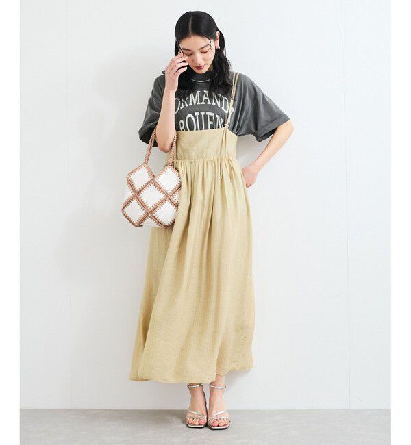 VIS「Aラインキャミワンピース」|ワンピース|ベージュ(27)