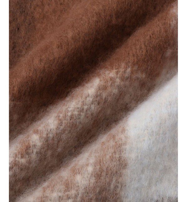 VIS「ふわふわフリンジチェックマフラー/静電気防止」|マフラー|