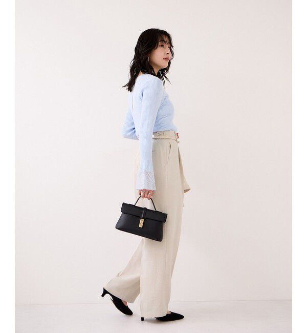 VIS「美easyリネンライクワイドパンツ/イージーケア・接触冷感・セットアップ対応」|チノ|