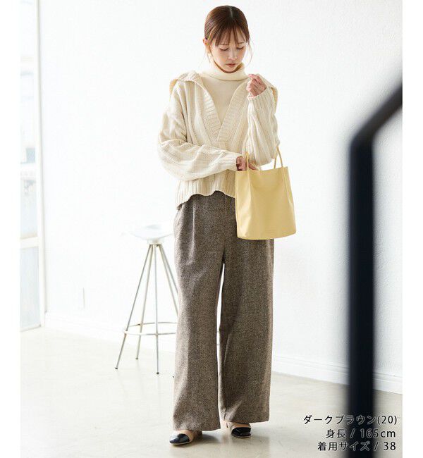 Rope&rsquo;Picnic「【3サイズ展開】きれいめイージーワイドパンツ」|チノ|