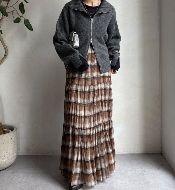  「【WEB限定】ダブルジップニットブルゾン」|カーディガン|