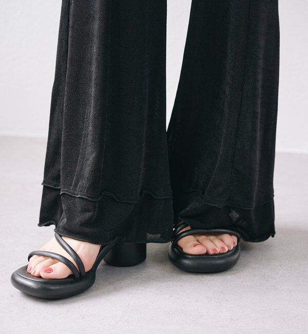  「【新色追加/低身長サイズ/2サイズ展開】シアーリブフレアパンツ」|その他|