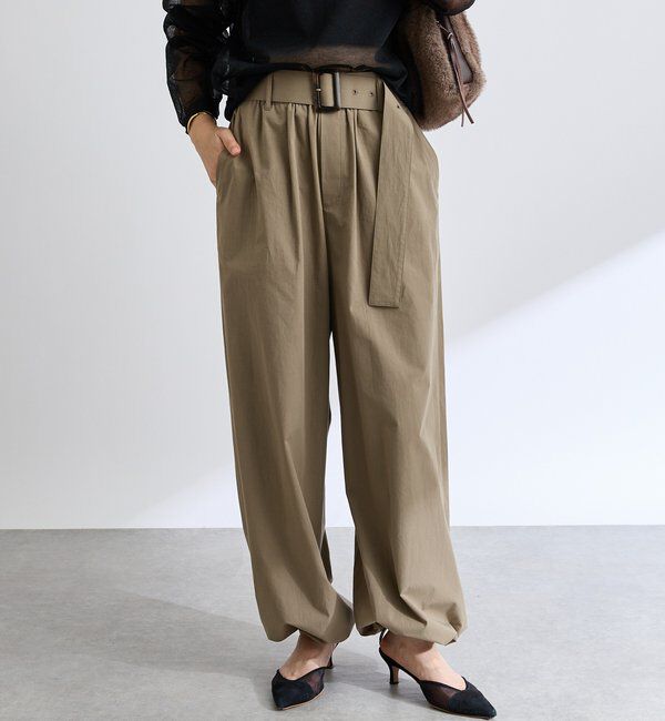  「【こなれ感抜群】ベルテッドワイドパンツ」|チノ|