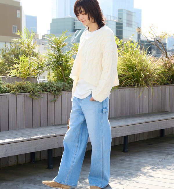  「【MONN.:.(モン)】ルーズペインターデニム」|デニム|