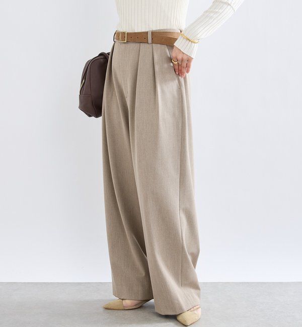  「【真冬もあたたか】裏起毛スラックスパンツ」|チノ|