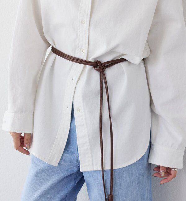  「【ウエストのアクセントに】レザーコードベルト」|ベルト|