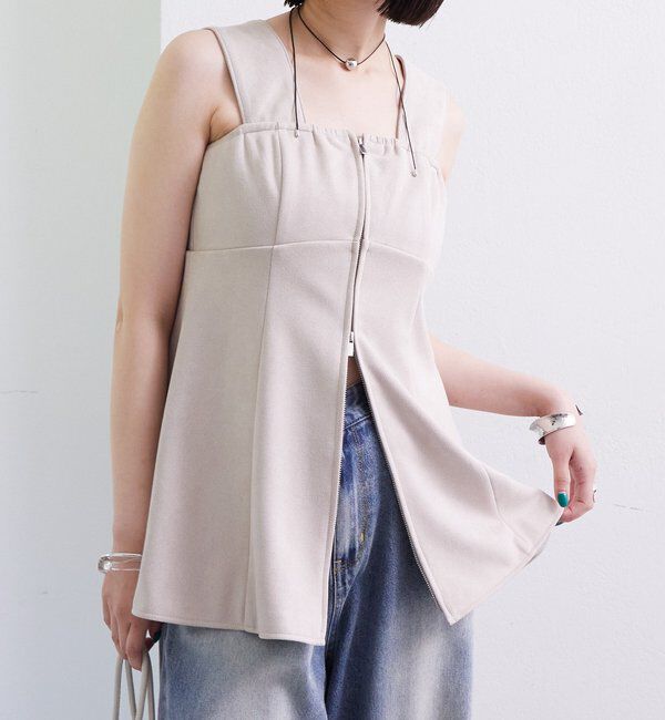  「フェイクスウェードペプラムビスチェ」|シャツ・ブラウス|