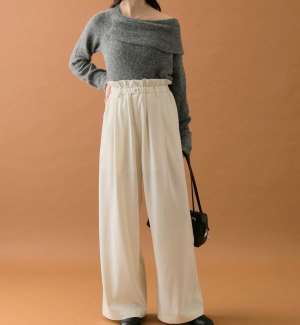  「【オールシーズン対応/WEB限定アイボリー】フリルイージーパンツ」|チノ|