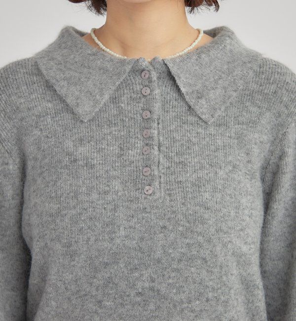  「襟付きロングスリーブニット」|ニット・セーター|