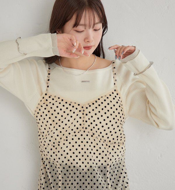  「ドットチュールキャミチュニック」|キャミソール|