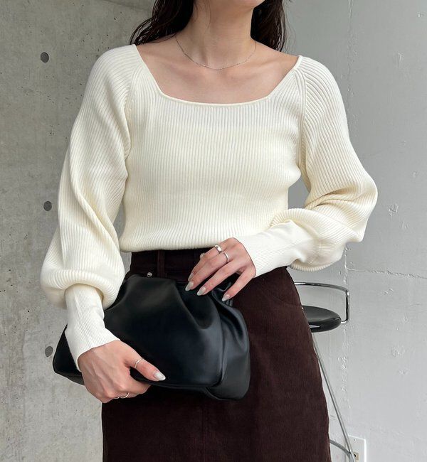  「スクエアパフニット」|ニット・セーター|