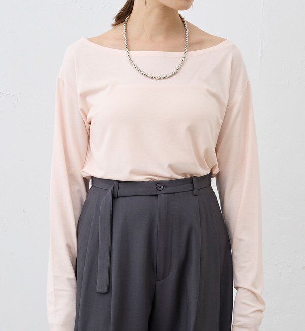  「ベーシックオフショルカットソー」|Tシャツ・カットソー|ピンク
