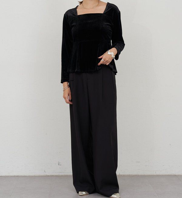  「ベロアペプラムプルオーバー」|Tシャツ・カットソー|