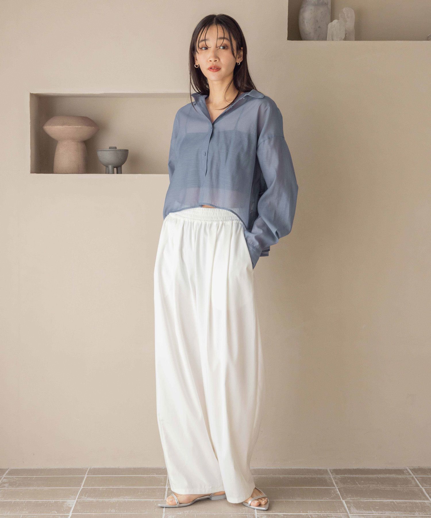 LOWRYS FARM「ｼｱｰｼｬﾂLS*」|シャツ・ブラウス|