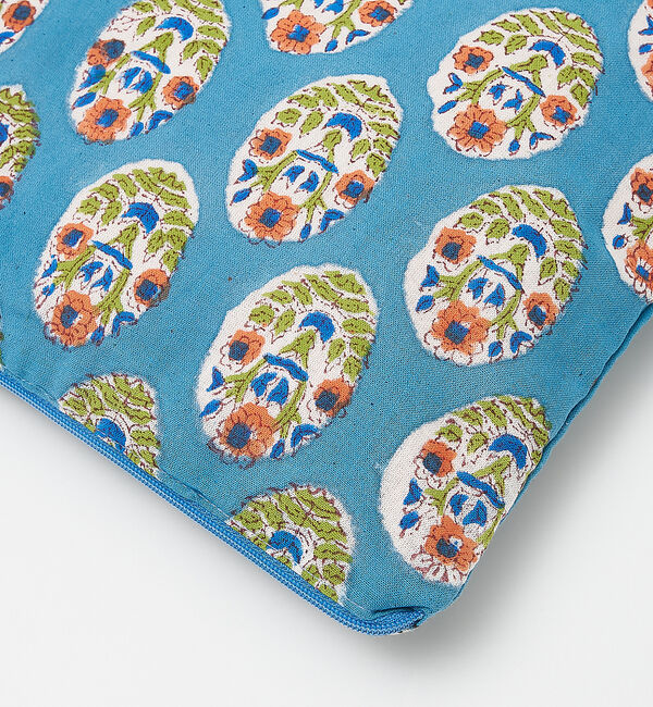 collex「ブロックプリント フラットポーチ」|ポーチ|