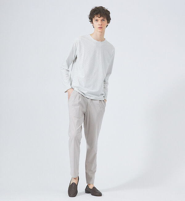 ABAHOUSE「【ノンストレス】定番 / COTTON LYCRA 圧着 クルーネック 長袖 T」|Tシャツ・カットソー|