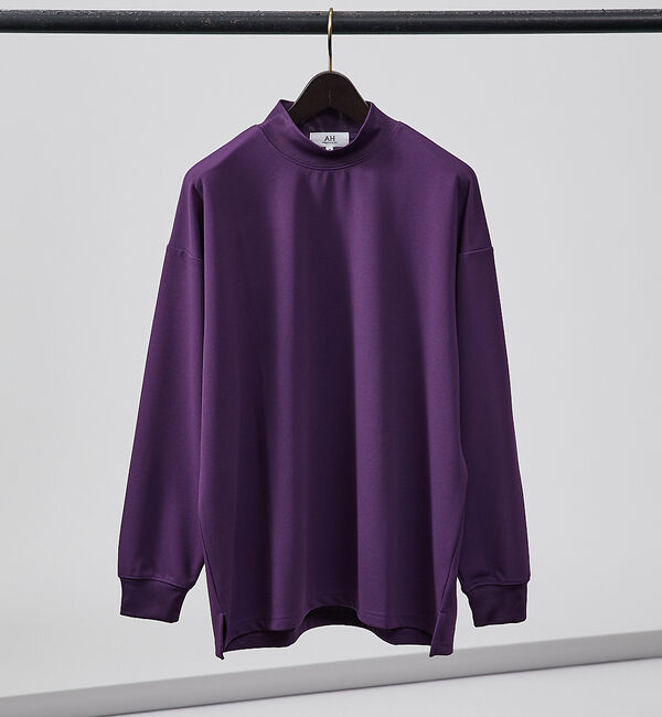 ABAHOUSE「【AH ABAHOUSE】ジョーゼット モックネック カットソー / 長袖Tシャ」|Tシャツ・カットソー|パープル