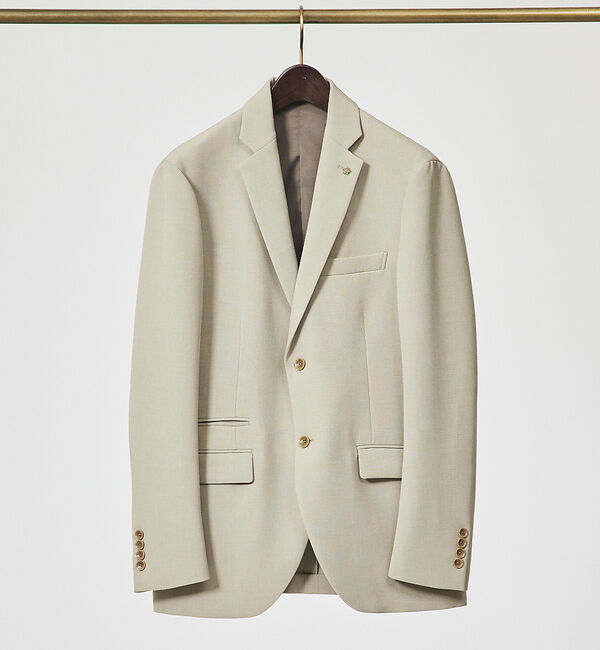 ABAHOUSE「【セットアップ対応/FLEX JACKET】ダブルクロスウェザー ジャケット」|テーラードジャケット|ベージュ