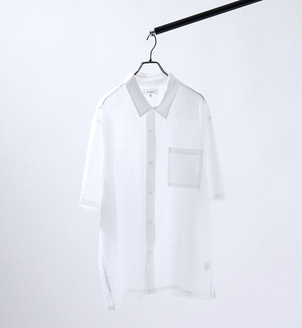 ABAHOUSE「スーパーシアー ラメドビー 半袖シャツ / オーバーサイズ」|シャツ・ブラウス|