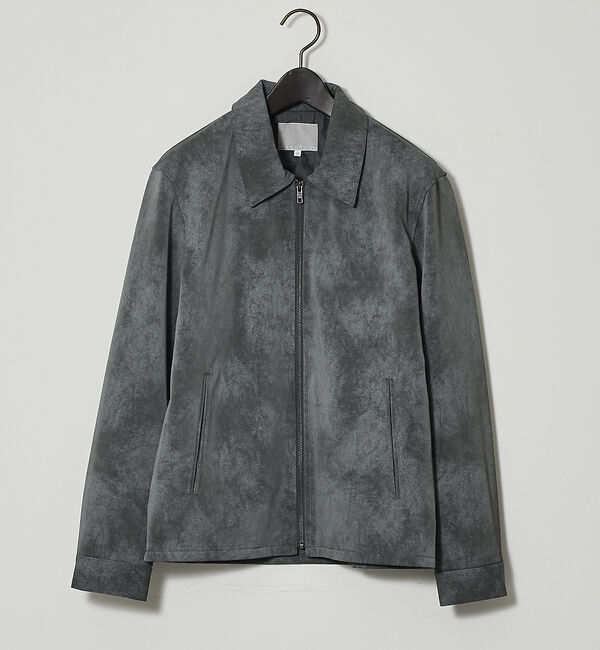 ABAHOUSE「【ネオレザー】ヴィンテージライク ジップブルゾン」|ライダースジャケット|グレー
