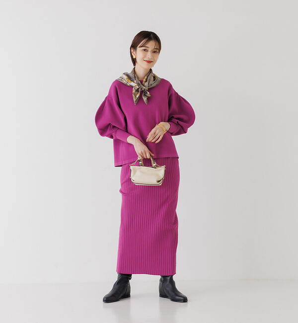 Rouge vif「【セットアップ対応】ボリュームスリーブストレッチニットプルオーバー」|ニット・セーター|