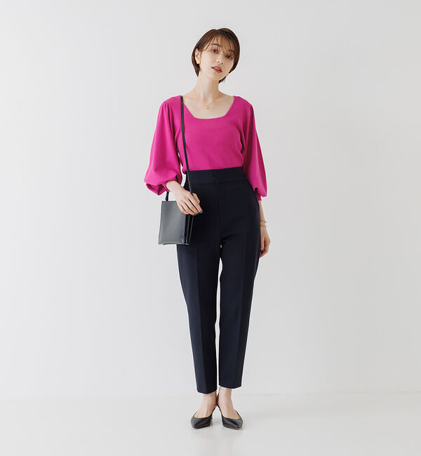 Rouge vif「パフスリーブスクエアネックニット」|ニット・セーター|