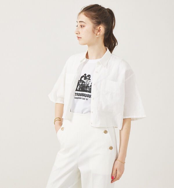 Rouge vif「【セットアップ対応】麻製品染ショートシャツ」|シャツ・ブラウス|