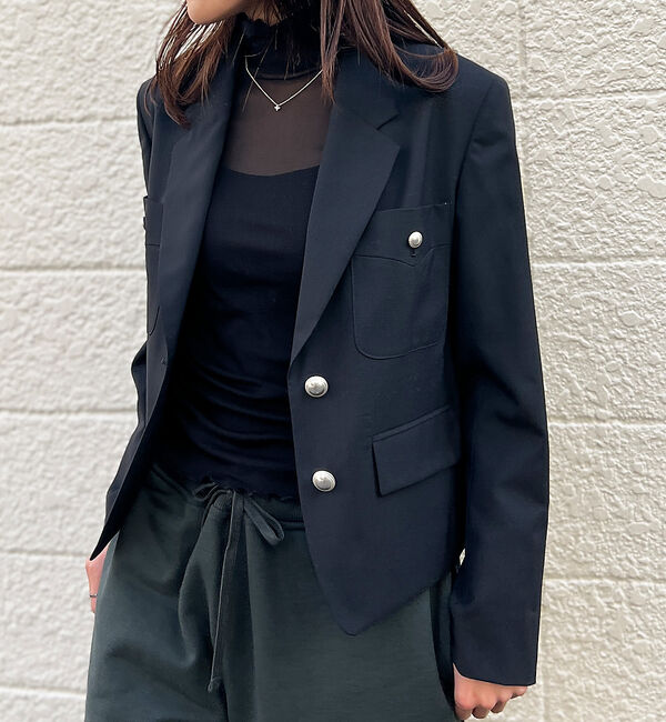 Rouge vif「【セットアップ対応】 シングルショートジャケット」|テーラードジャケット|