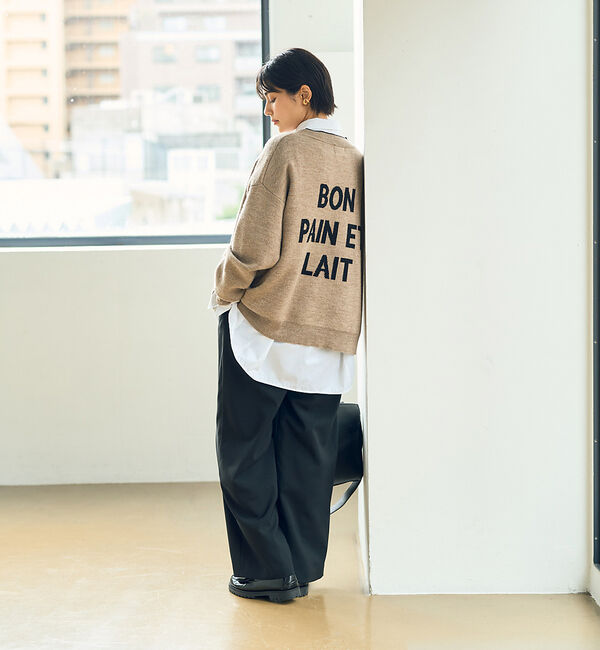 Rouge vif「バックロゴニットカーディガン」|カーディガン|