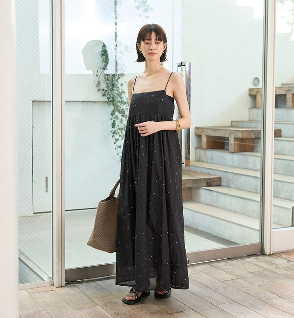 Rouge vif「シルバードット刺繍ワンピース」|ワンピース|