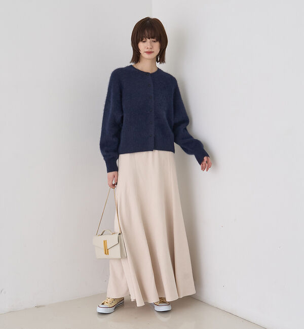 Rouge vif「フォックスウールクルーネッククルミ釦カーディガン」|カーディガン|