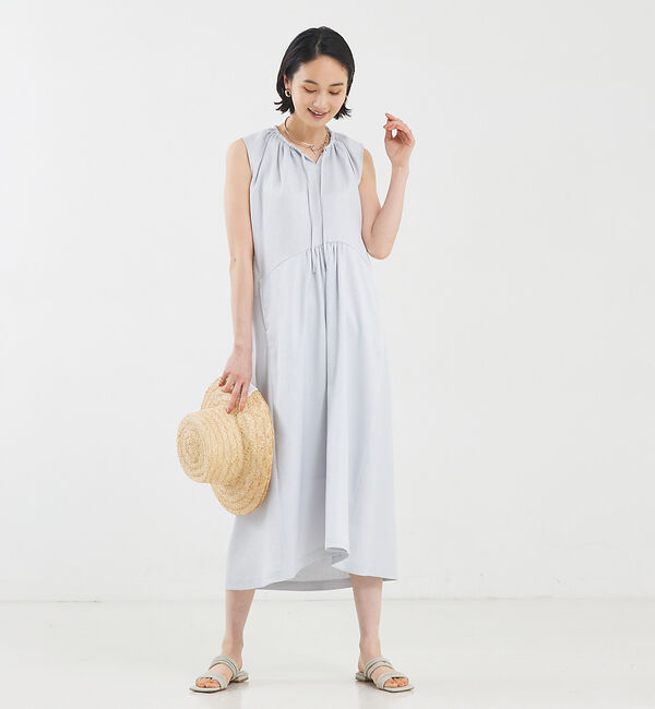 qualite「リネンライクギャザーワンピース」|ワンピース|
