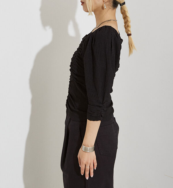 NOMINE「シャーリング ボリュームスリーブ2WAYプルオーバー」|Tシャツ・カットソー|