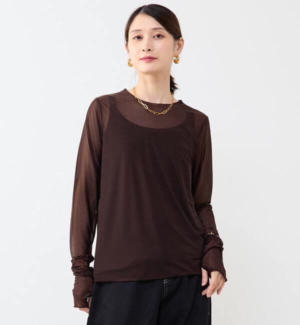 Soffitto「シアークルーネックプルオーバー」|Tシャツ・カットソー|ブラウン